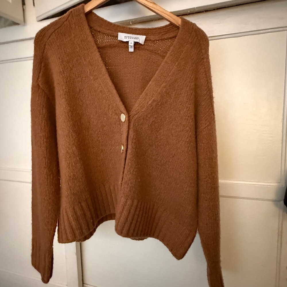 10 Crosby Derek Lam Tan Cardigan Sweater